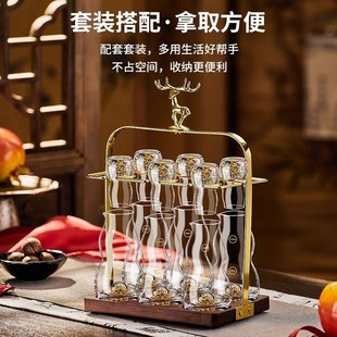 新款 家用高档烈酒杯二两分酒器酒具创意小酒杯 葫芦分酒器套装 中式
