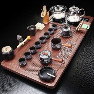 客厅泡茶台整套大茶海 家用全自动茶盘底部上水烧水壶一体茶具套装