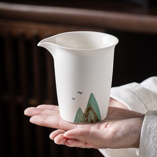 茶具公道杯陶瓷茶海家用分茶器月牙高端高硼硅加厚高颜值单个泡茶