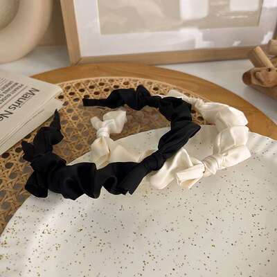 极速Black Bow Wash Hair Band ElBegant Simple Hair Accessorie