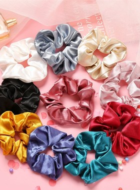 极速Solide color large intestine hair circle 复古法式纯色大