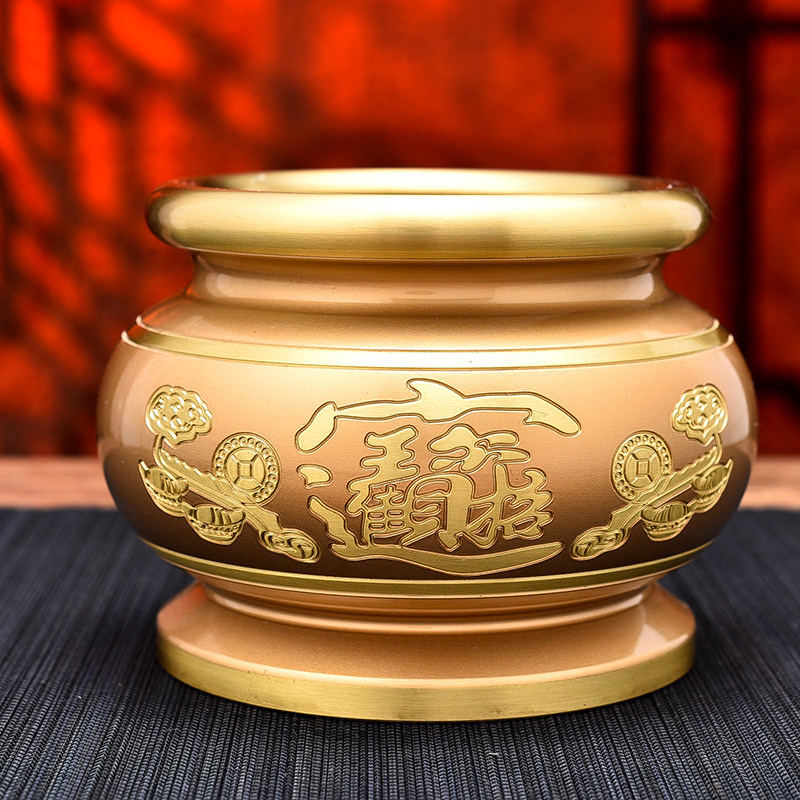 新品台湾纯铜供i佛家用香炉供奉财神招财莲花炉插香上香香炉烧香