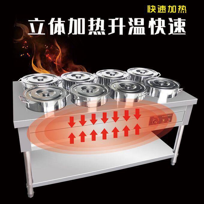 新品品新商用不锈钢保温粥车电加热灶台圆桶移O动熬粥快餐车售饭