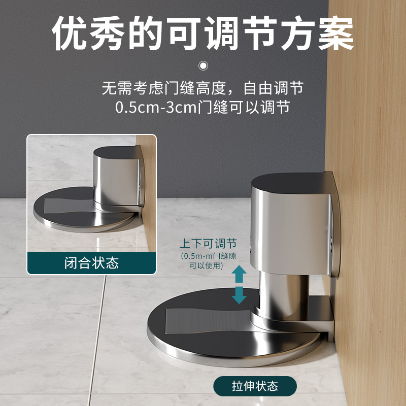 极速门吸免打孔新款门阻器隐形门挡器防撞强磁门R碰厕所卫生间静