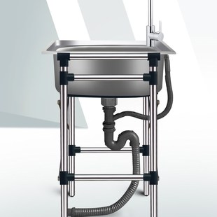 极速单槽304不锈钢水槽支架 厨C房洗菜盆洗碗池水池子一体水盆套