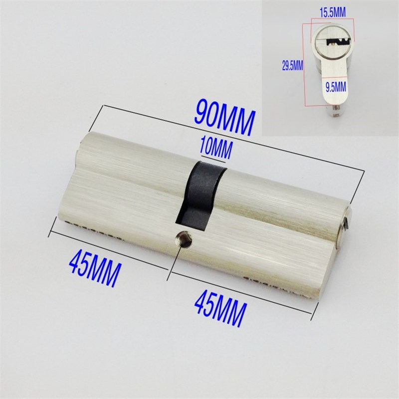 极速。小90mm双开关全铜锁芯y 插芯锁芯 室内门长锁芯房门木门锁