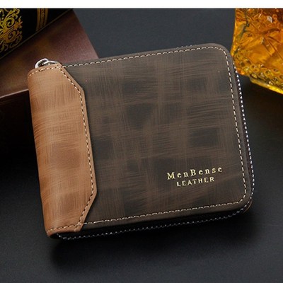 极速mens leathelr wallet Casual  Zipper Men Wallets Card Ho