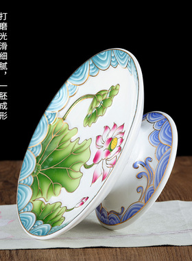 新品供盘家用陶瓷供果盘水t果盘供佛上供莲花贡盘财神爷贡品盘子