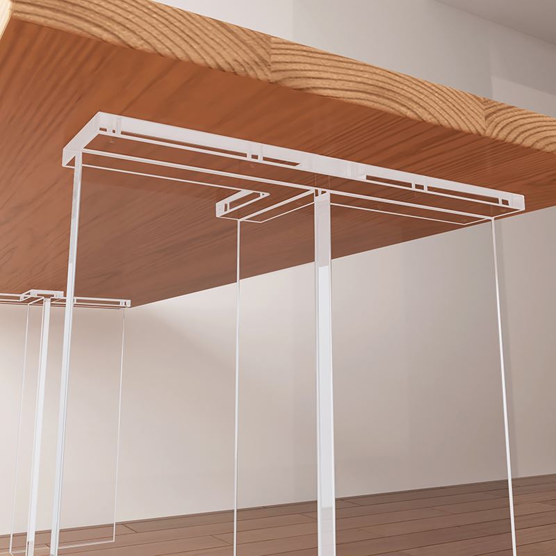 极速透明亚克力桌腿支架茶几餐桌脚定制J实木电脑支撑架岩板河流