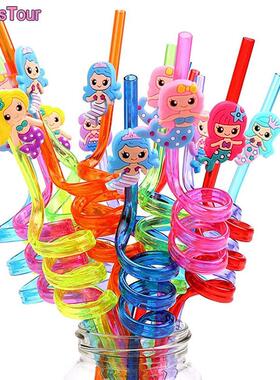 极速pcs MtermaidJPMo Theme Pary Decso8rs Mermaid Tail Straw