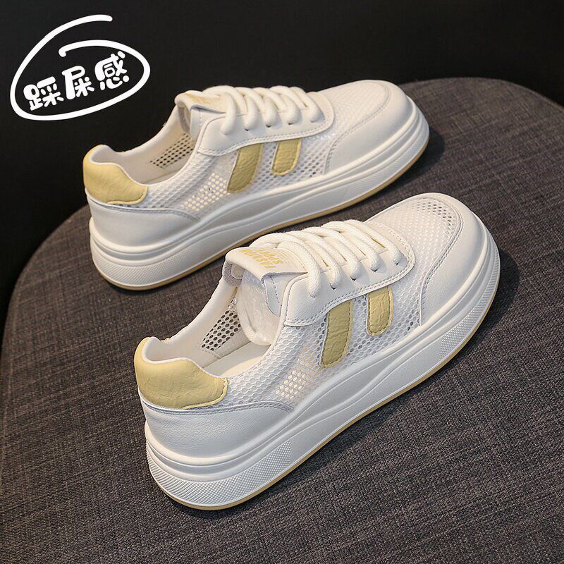 新品34码真皮g镂空小白鞋女款2026新款夏季单网薄款网鞋女透气运