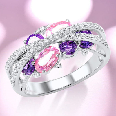 极速Luxucry Designer Jewelry Sets for Women Amethyst Pink Zi