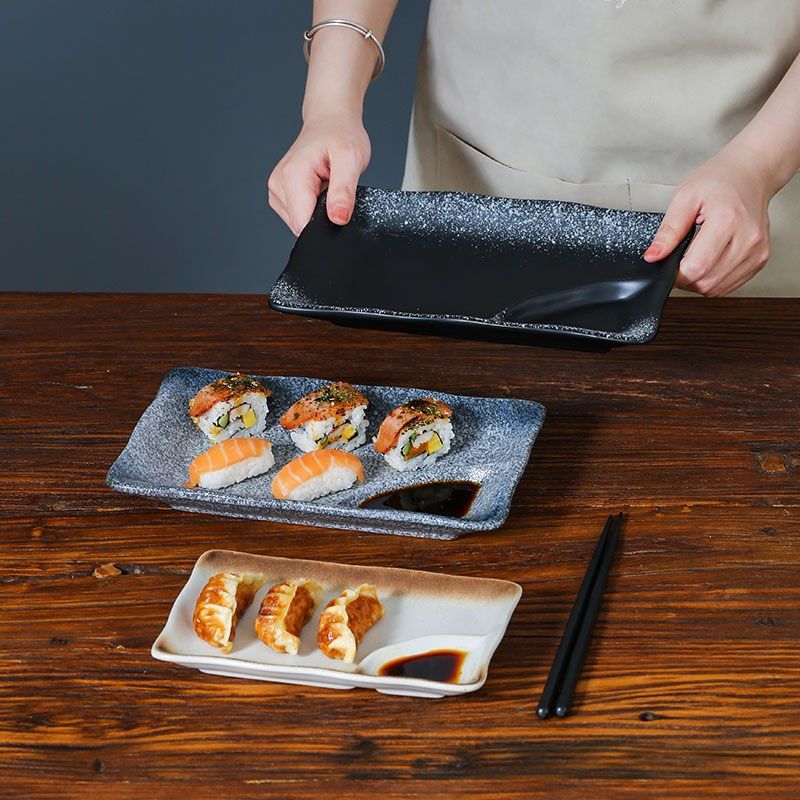极速日式餐具陶瓷长方形炸物定量寿司饺子专用盘子带醋.碟蘸料分,餐饮具,盘,淘宝优惠券,粉丝福利购,淘宝优惠卷