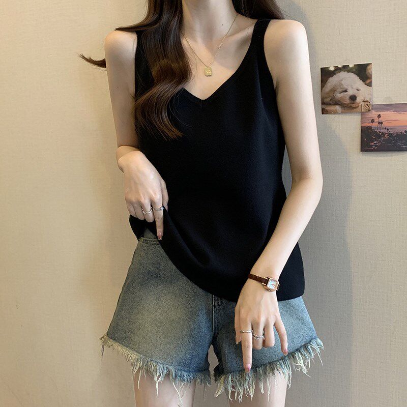 新品胖mm遮肚藏肉吊带小背心女外穿夏季J大码遮肚子内搭无袖打底