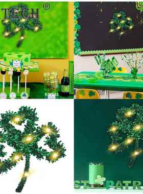 极速St Patricks Day Shamrock WreCath Irish Door Window Penda
