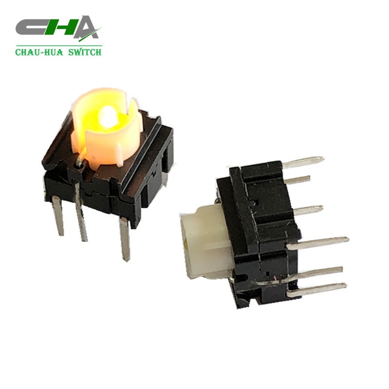 昭华供应10*10带灯按键开关，100万次防水IP67多样式帽盖轻触防水