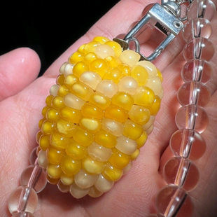 极速文玩玉米手把件宝石多彩w玉米小玉米迷你拇指真玉米把件盘完