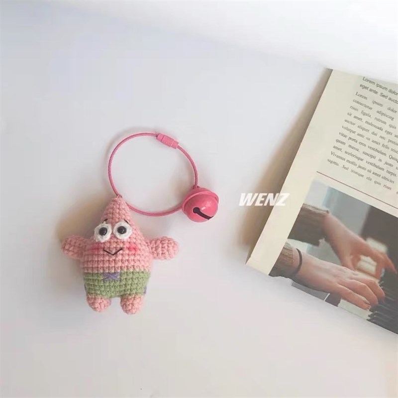 极速毛线编织派大星玩偶挂件diy手工海绵宝宝钥匙U扣自制钩针材料