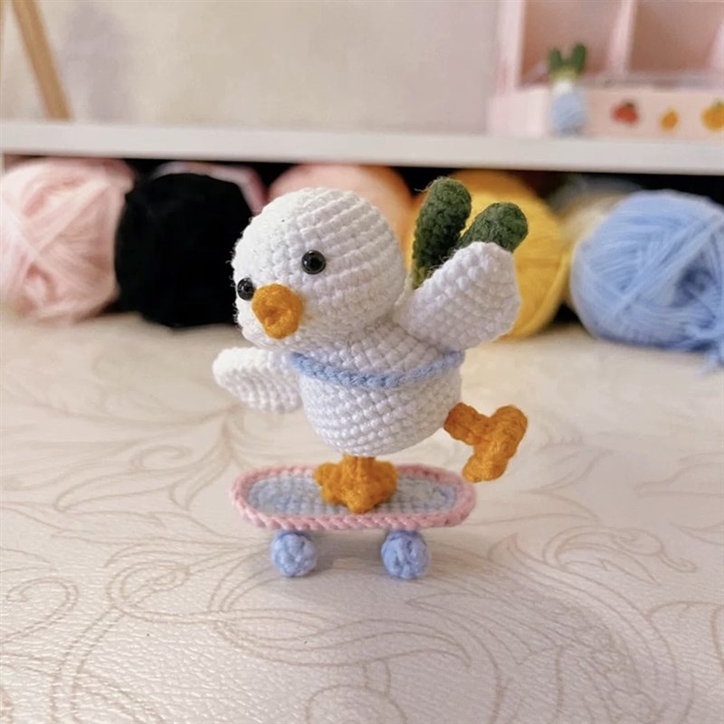 极速手工编织fdiy材料包毛线团钩针可爱葱吖冲鸭玩偶自制挂件钥匙