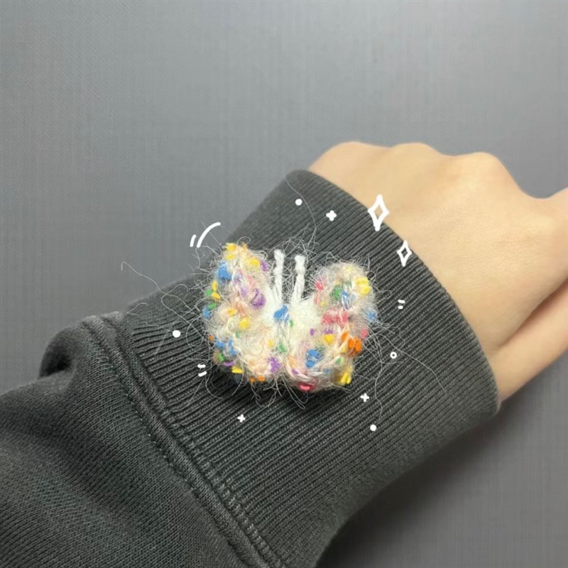 极速DIY小蝴蝶挂件钩织毛线手工D编织材料包自制礼物可爱钩针新手