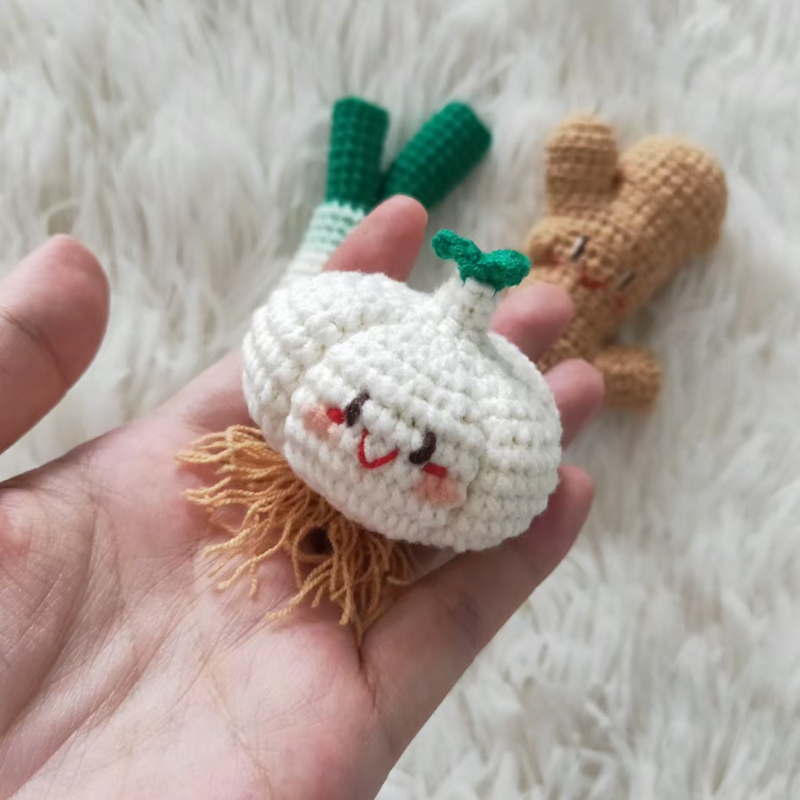 极速葱姜蒜毛线手工diy编织钩针材料包手机挂Q件自制针织卡通玩偶