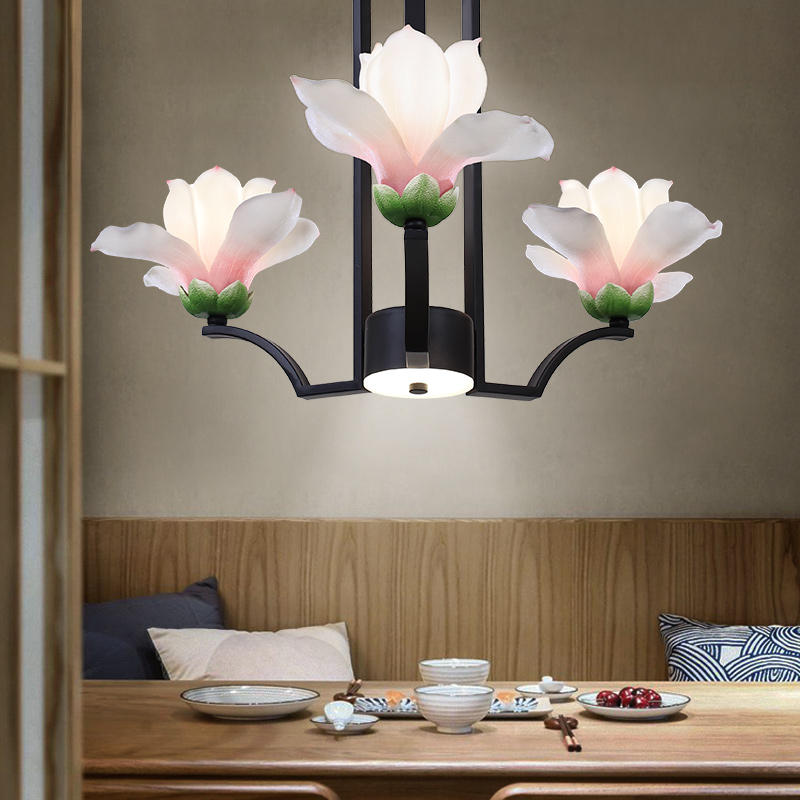 极速创意新中式吊灯大厅客厅餐厅卧D室室内楼梯间别墅花朵个性艺