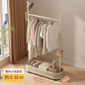 极速奶油风铁艺挂衣架落地卧室房间挂衣J服 架子可移动衣架带轮