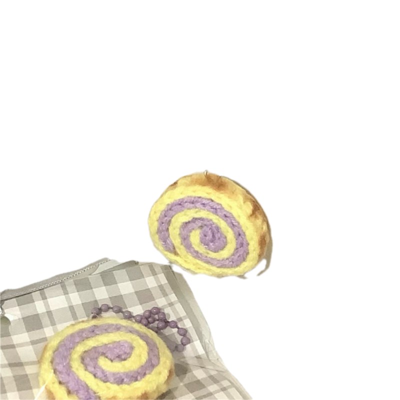 极速diy钩针虎皮l瑞士卷蛋糕毛线手工编织材料包挂钥匙扣自制玩偶