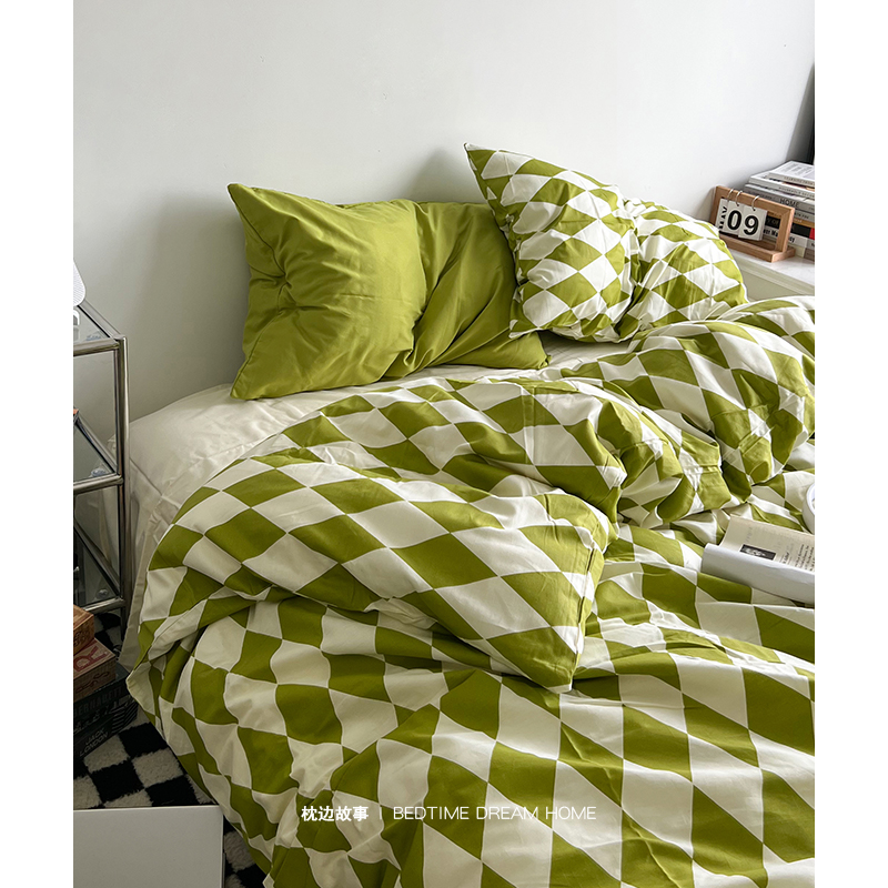 极速复古侘寂简约秋冬床上t四件套北欧裸睡被套床笠床单大学宿舍