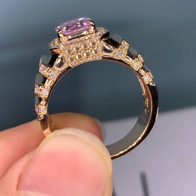 极速Huitan Aesthetic Pinku Cubic Zirconia Engagement Ring fo