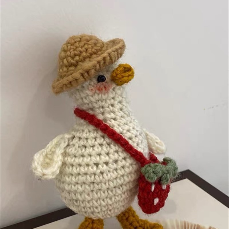 极速摆烂歪头鸭挂件毛线r钩针可爱小鸭子钥匙扣手工编织diy材料包