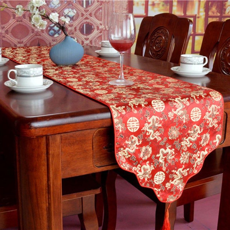 极速中式丝d绸织锦缎酒店家居会所桌旗餐垫餐茶几布电视柜桌布