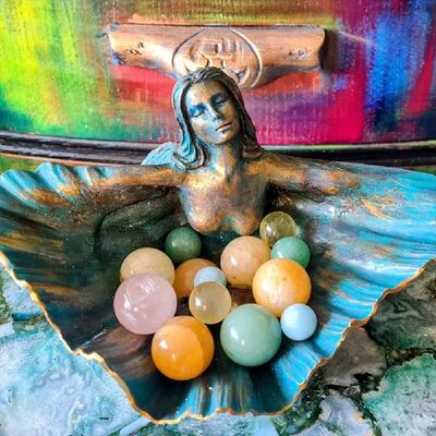 极速Clam Shell Goddess Bowl Sculpture OrnamentQ Outdoor Resi