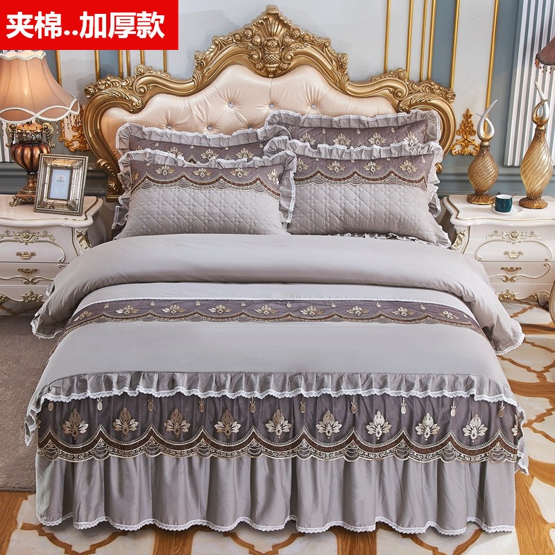 极速2021e新款高端  床裙款四件套 纯棉100全棉床罩床上用品四季