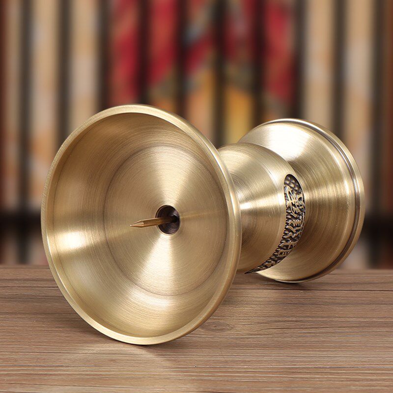 极速黄铜蜡烛f台家用蜡烛底座纯铜蜡烛台座香炉一体复古铜蜡台烛