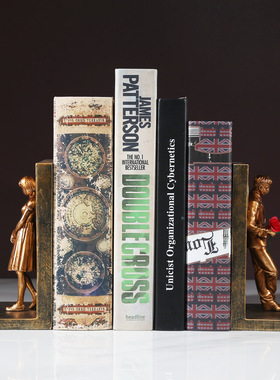 极速现代创意人物北欧书靠班克西书E立书挡摆件家居饰品轻奢书房