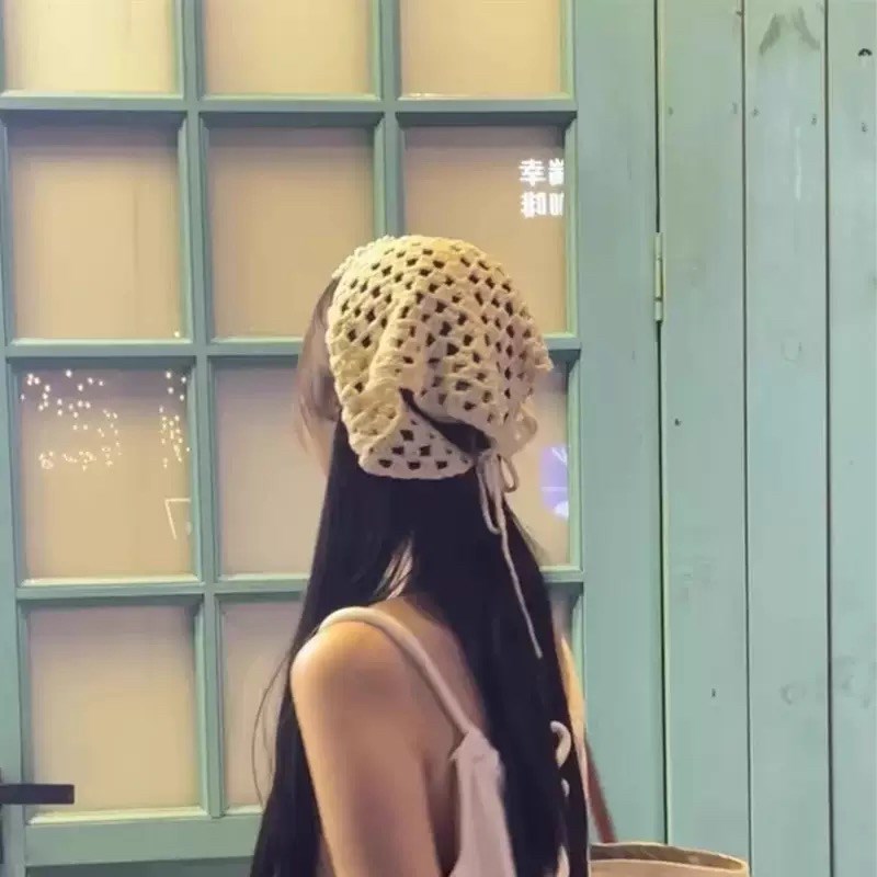 极速多巴胺三f角巾发带毛线手工编织diy钩针材料包法式田园头巾女