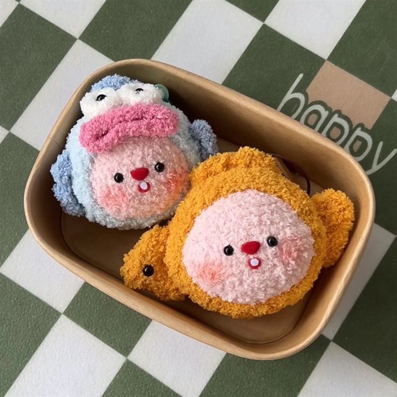 极速毛绒线钩针丑鱼变装r团子编织diy材料包手工自制可爱包挂件钥