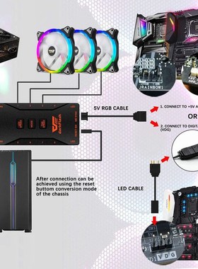 极速darkFlash CS140 PC Case RGB FanF 140mm ARA SYNC 5V/3pin