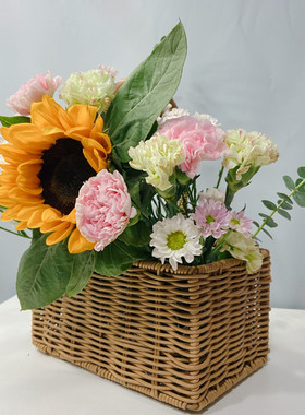 极速手工塑编圣诞节藤编篮喜铺伴手礼包装篮子P花店插花篮三八母