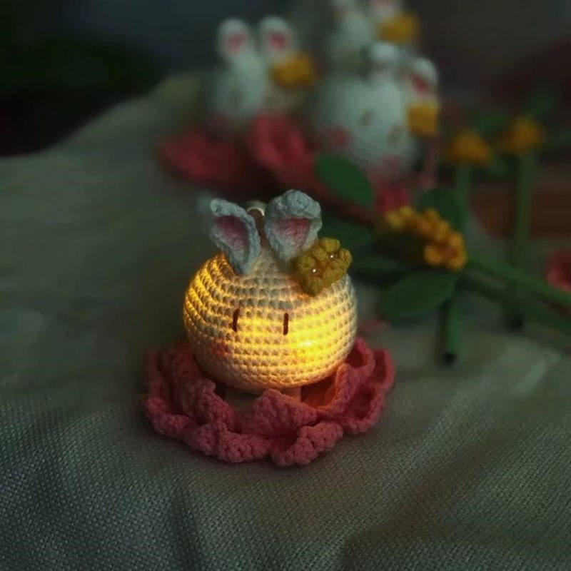 极速中秋节手工diy钩针编织材料包勾毛线兔O子莲花灯打发时间手作