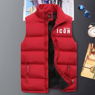 Solid Winter Color Sleeveless Warm 极速Fashion ZippXer Mens