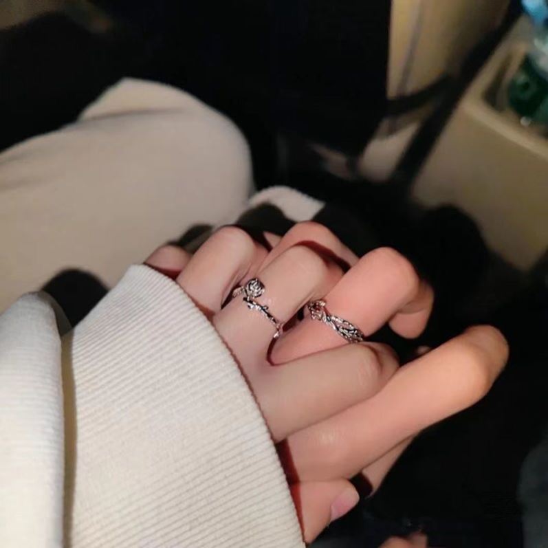 极速荆棘玫瑰情侣戒指一对小众设计玫瑰男女对戒X送情人节礼物