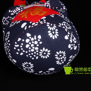 极速中国风老花布印染兔儿爷布偶B兔子玩偶 老北京民间特色艺品礼