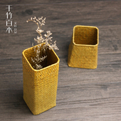 极速手工制作海草编织花篮摆设收纳篮北欧风客厅R干花插花篮家居