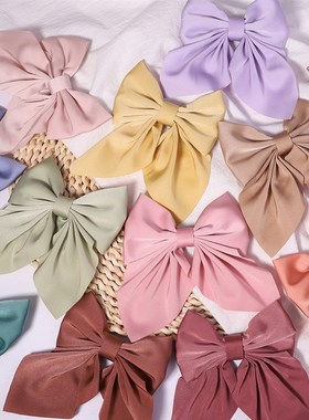 极速New Sweet Bow Hairp Solid ColoEr Bowknot Hair Clips For