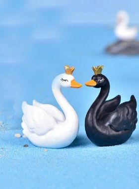极速1PCS DIY Swan Black Whixte Cygnus Goose Lake Model Statu