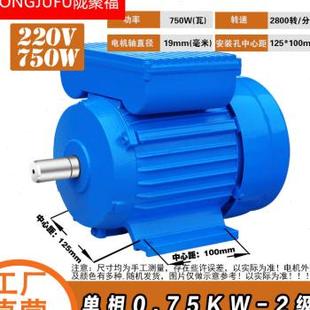 极速厂销单相电机23n0V小型两相玉米机铡草揉丝机空压机台钻异步