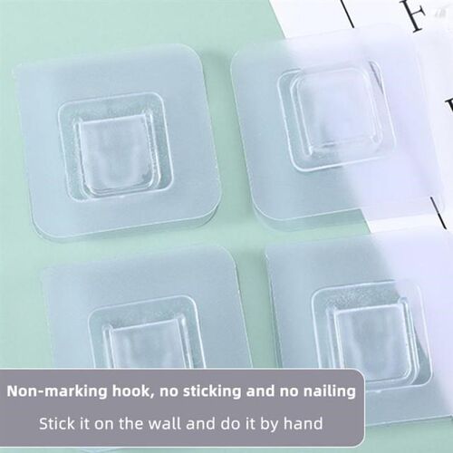 新品1Pcs Tranhsparent Traceless Strong Adhesive Hook Bathroo