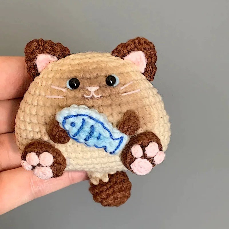 极速小猪玩偶饭团k手工自制毛线钩针DIY材料包编织可爱钥匙扣包挂